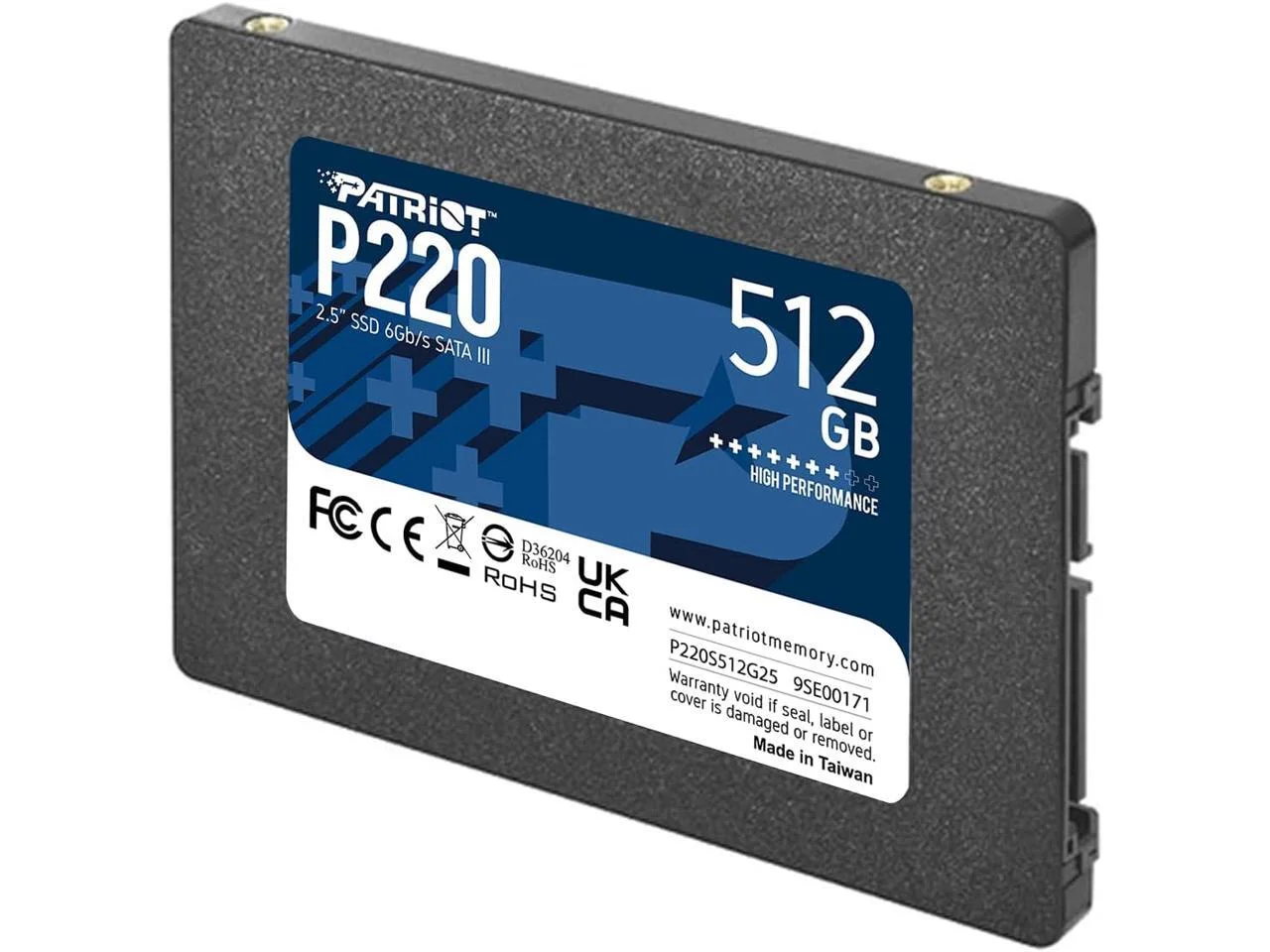 "Patriot P220 512GB SATA 3 2.5"" SSD - Up to 550MB/s Read Speed"