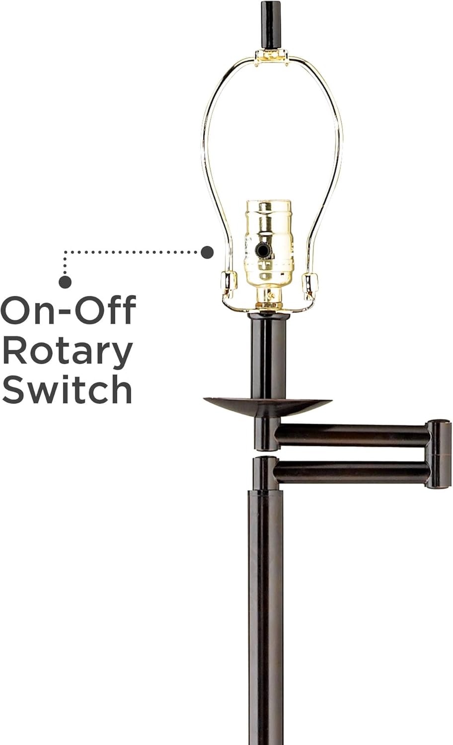 360 Lighting Modern Western Style Floor Lamp Adjustable Swing Arm Standing Base 67.5