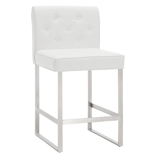 Black Bar Stools Set of 3, Counter Height Bar Stools with Back, Stainless Steel Frame, 25