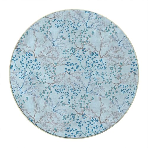 Round Rug 39 in Abstract Flowers Office Chair Mat for Carpets Watercolor Floral Desk Chair Mat with Multi-Purpose Non Slip Computer Desk Mat for Gaming-Rolling Chairs