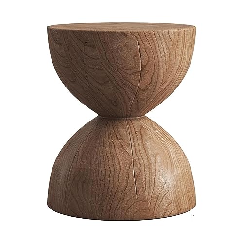 Fashion Side Table Portable Side Tables Solid Wood End Table Creative Round Coffee Table Home Furniture Bedside Table Rustic Center Table Tabletop Spacious