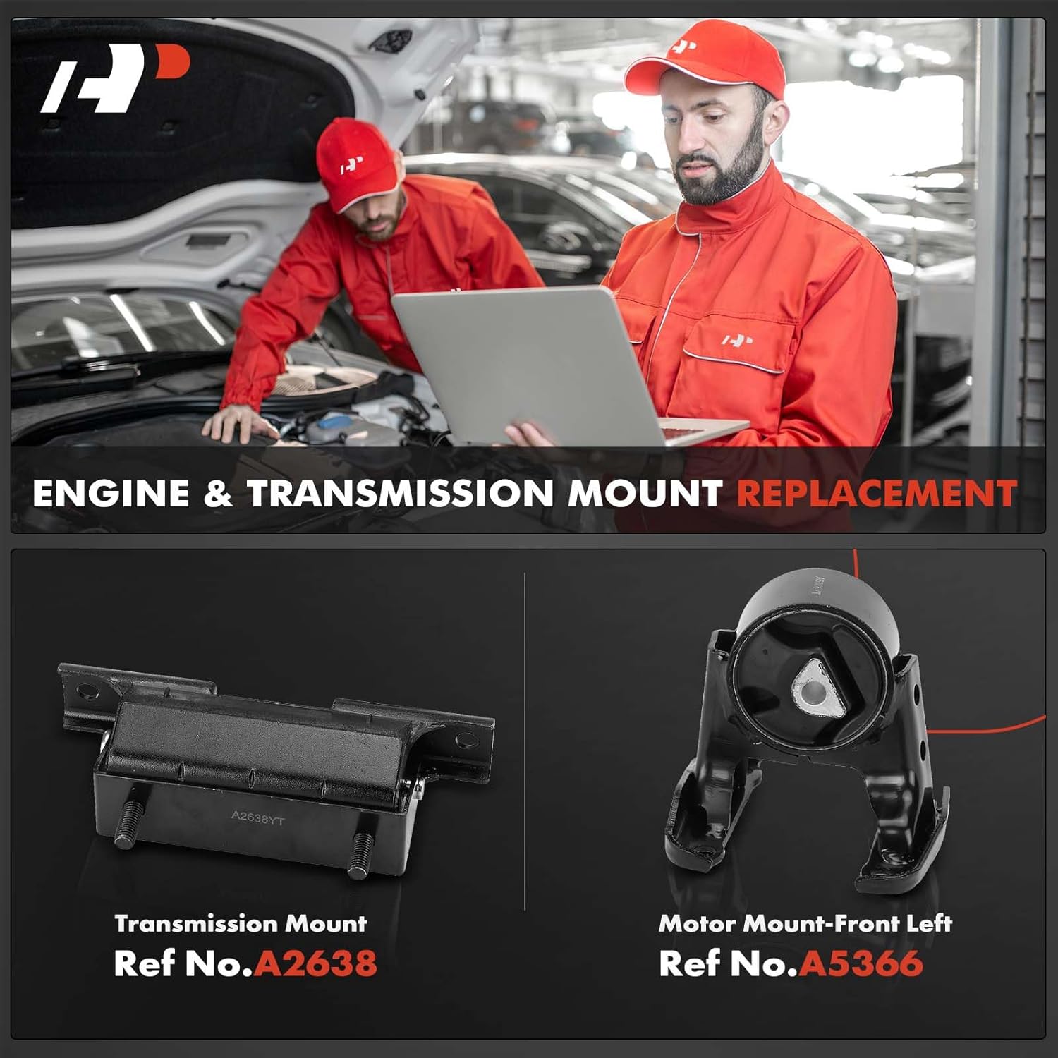 A-Premium Engine Motor Mount and Transmission Mount Kit Compatible with Chevrolet Colorado 2004-2012 & GMC Canyon 2004-2012 & Isuzu i-350 2006, i-370 2007-2008, 2.8L 2.9L 3.5L 3.7L, 2-PC Set