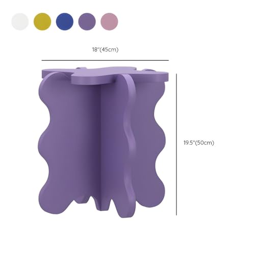 NIUYAO Side Table with Colored Irregular Shape End Table Wood Modern Minimalist Style Coffee Table for Living Room Sofa Balcony Bedside -Purple