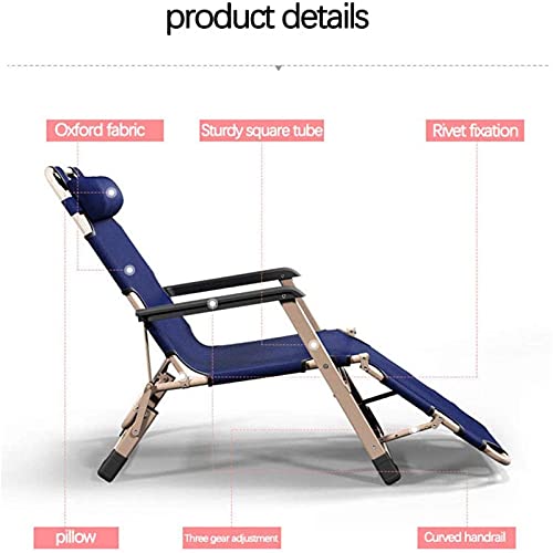 Lounge Chair, Outdoor Recliner, Folding Cotton Tilting Desk, Leisure Sofa Two Sides Lunch Break, Reclining Terrace Zero-Gravity Garden (Color : E)