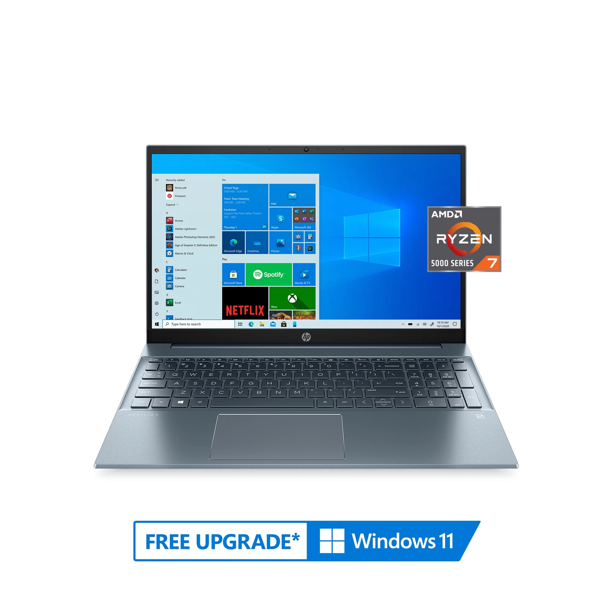 "HP Pavilion 15.6"" FHD Laptop, AMD Ryzen 7, 8GB RAM, 512GB SSD, Windows 11, Horizon Blue"