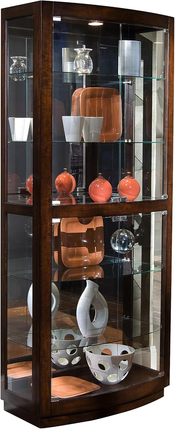 Pulaski Curio, 34 by 17 by 80-Inch, Brown