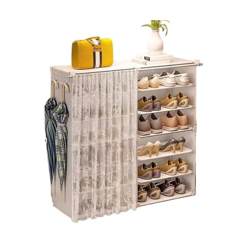 Shoe Storage Cabinet Simple Shoe Cabinet Doorway Home Organizer Space Saving Shoe Racks Shoe Cabinet(Brown)