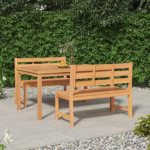 3 Piece Patio Dining Set Solid Wood Teak,Elegant Teak Wood Patio Dining Set for Outdoor and Indoor Use Outdoor Furniture Sets, Patio Furniture Sets