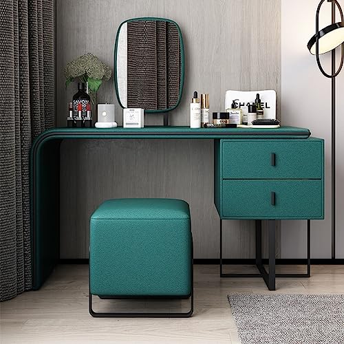 Dressing Table, Simple Small Apartment, Bedroom, High-end Light Luxury Storage, Modern Makeup with Mirror Stool, Storage Cabinet (A 120cm)