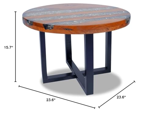 Sofa Table, Simple Design Coffee Table, Small Coffee Table, Coffee Table for Living Room, Bedroom, Reception Room, Teak Resin 23.6