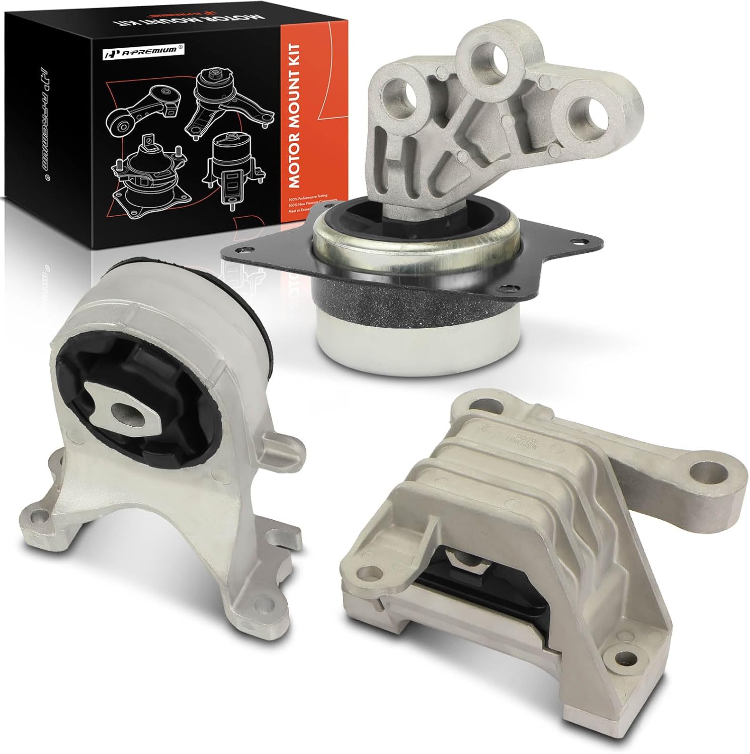A-Premium 3PCS Engine Motor Mount and Transmission Mount Kit Compatible with Pontiac G6 2008-2010 2.4L & Saturn Aura 2007-2008 2.4L, Automatic Transmission, Replace# 25852869, 22681065