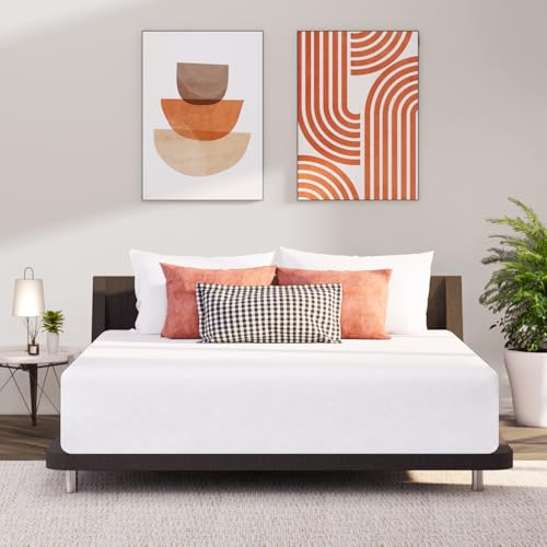 6/8/10/12 King Cooling Green Tea Gel Memory Foam Medium-Firm Mattress Pressure Relief CertiPUR-US Certified Mattress-in-a-Box Kids and Adults No Fiberglass (King, 10 in)