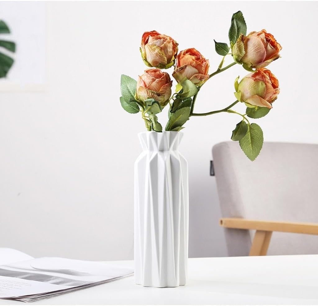 Vase for Living Room Ceramic Vase Furniture Decoration Ornaments White Living Room Dried Flower Arrangement Vase Home Fashion Simple Vase Flower Vases