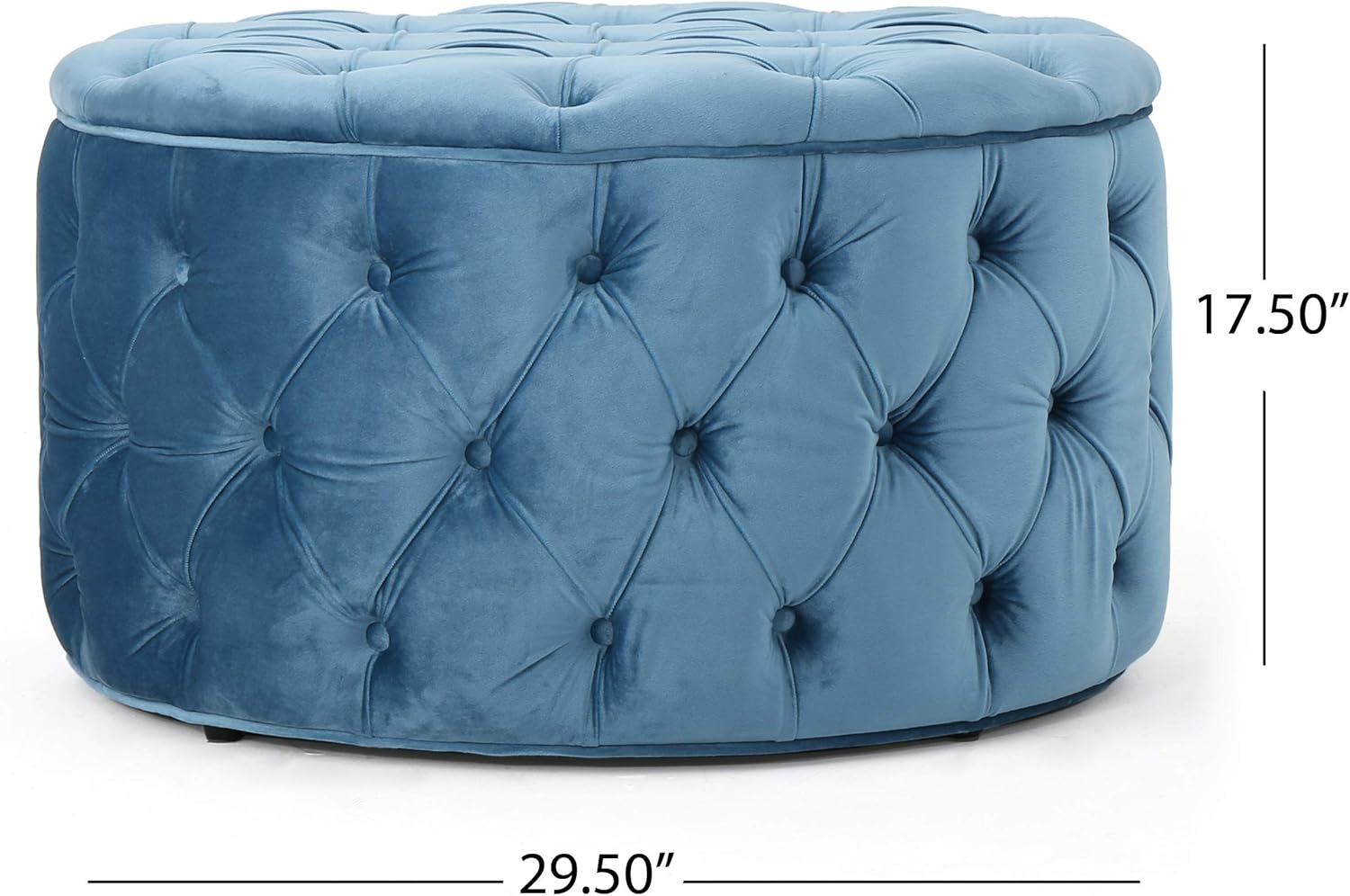 Christopher Knight Home Zelfa Velvet Ottoman, Baby Blue
