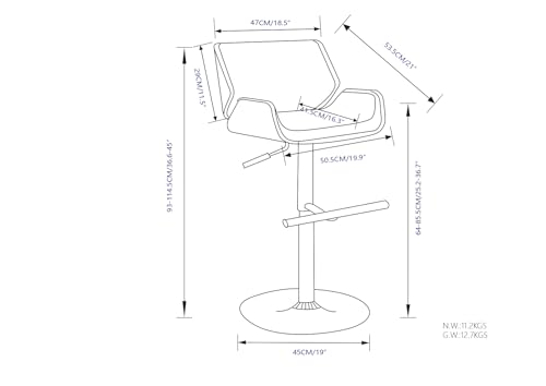 SIMPLIHOME Carly Contemporary 16 inch Swivel Bar Stool (Set of 2) in Grey Polyester Linen Fabric for The Dining Room and Kitchen