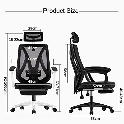 Chairs,Zero Gravity Swivel Chairs,Gaming Racing Chair with High Back for Games,Office Chair for Pc,Adjustable Lumbar Support/White Frame Green Net
