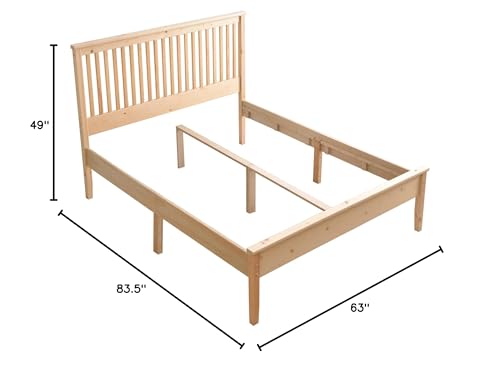 Better Home Products Solid Wood Platform Pine Full Bed (Natural, Full)