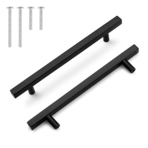 Probrico Cabinet Handles-Pack of 30 Satin Nickel 3inch (76mm) Hole Centers Square T Bar Kitchen Cabinet Handles Drawer Pulls for Kitchen Furniture Hardware