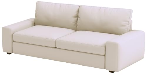 The Durable Polyester KIVIK Three Seat (Not Loveseat) Sofa Cover Replacement is Custom Made for IKEA Kivik 3 Seater Sofa Slipcover Only. (Polyester Beige)
