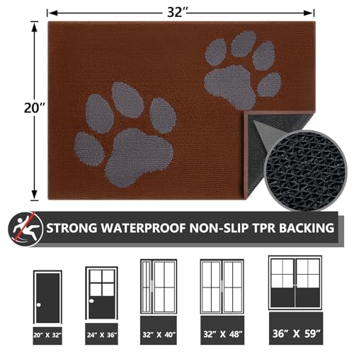 FONEYI Indoor Doormat, Front Back Non Slip Dog Door Mats 36
