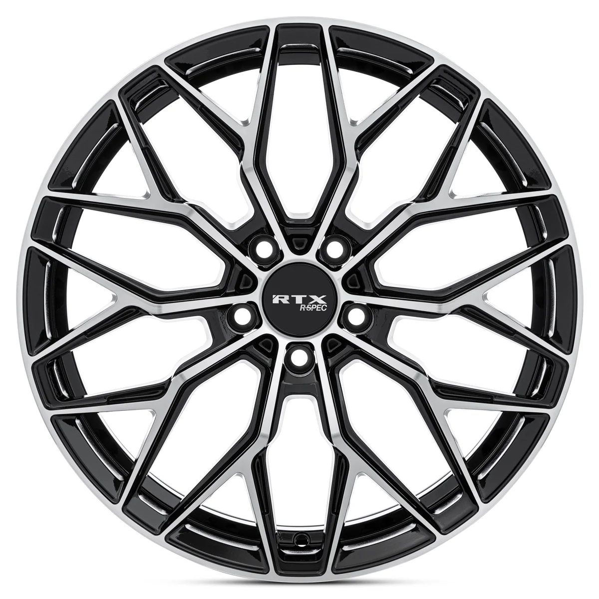 RTX RS02 18x8 5x114.3 ET38 CB67.1 Gloss Black Machined Wheel