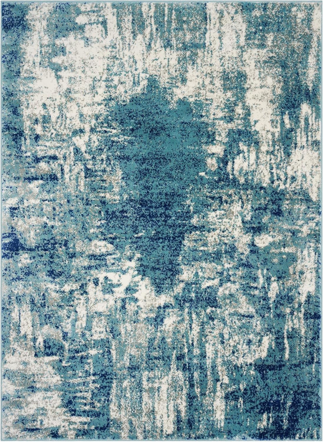 LUXE WEAVERS Modern Abstract Area Rug, Light Blue 5x7