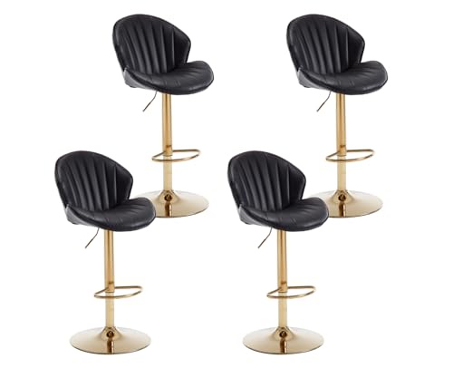 EALSON Velvet Swivel Bar Stools Set of 2 Modern Counter Height Barstools with Back and Gold Base Adjustable Bar Chairs Comfortable Upholstered Kitchen Island Stools for Home Bar/Pub, Grey