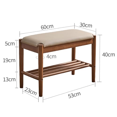 Shoe Bench with Cushion Seating, Storage Organizer with Storage,entryway Bench Seat,Wooden Change Cushioned Seat, Compact and Narrow, for Entryway, Hallway, Closet (Size : 60 * 30 * 40cm)