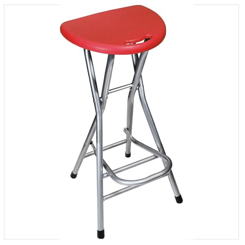 Be&xn Folding Bar Stool, Tall Collapsible Stool Counter Height Folding Stools for Adults Portable, Plastic Barstool Chair for Adults Kitchen Island Guitar (blue, H72xW31cm(28x12inch))