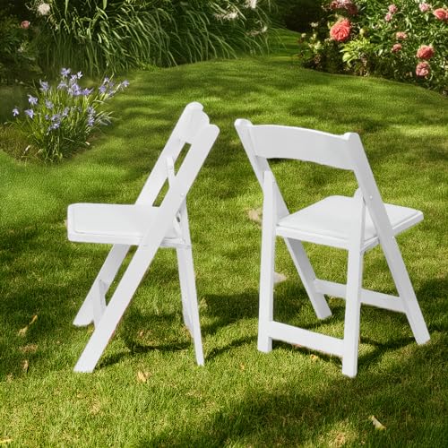 4PCS Mahogany wood Folding Chair with Vinyl Padded Seat for Parties,Weddings and Events (Mahogany)