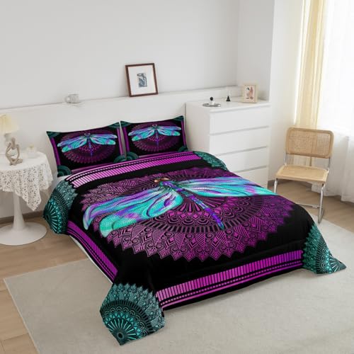 Erosebridal Gothic Skull Queen Comforter Set,Death Skeleton Bedding comforters & Sets Stars Moon Duvet Sets Trippy Astrology Quilt Comforter Hippie Bohemian Quilt Duvet,Black White Bedroom Decor