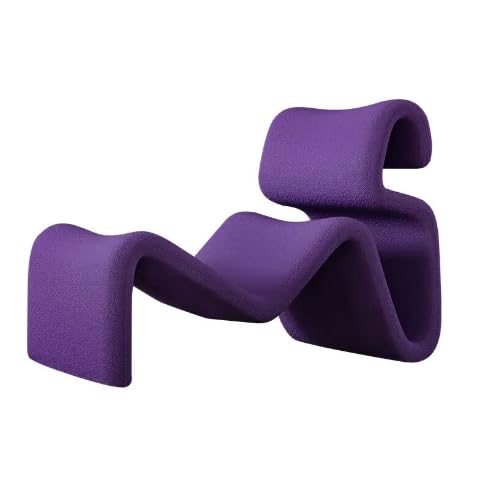 Modern Nordic Style Lazy Lounge Chair – Comfy Cashmere Single Sofa Recliner for Living Room and Balcony Purple