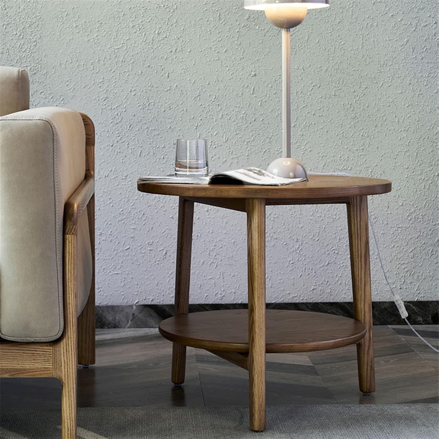 Side Table Round Side Table Home Living Room Sofa Side Decoration Small Coffee Table Bedroom Bedside Table Modern Mini Wooden Corner Table End Table