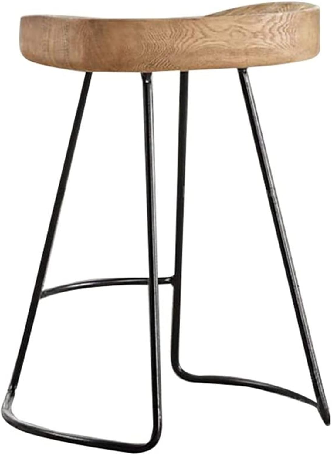 Modern Counter Bar Stools for Kitchen Island, Barstool Wooden Iron Breakfast Dining Stool Ergonomic Seat for Kitchen Bar Counter Home Commercial Chair High Stool