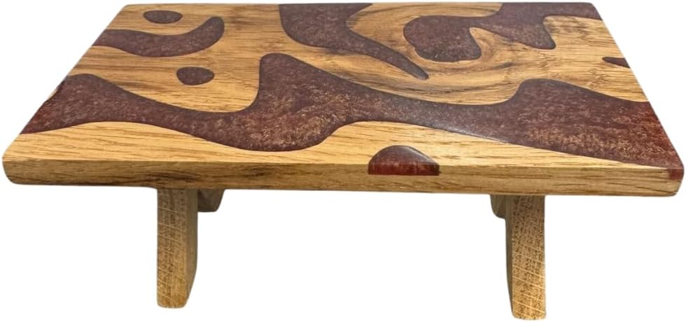 Melody Jane Dolls Houses Dollhouse Epoxy Resin River Dining Table Wooden Brown Gold Modern Furniture