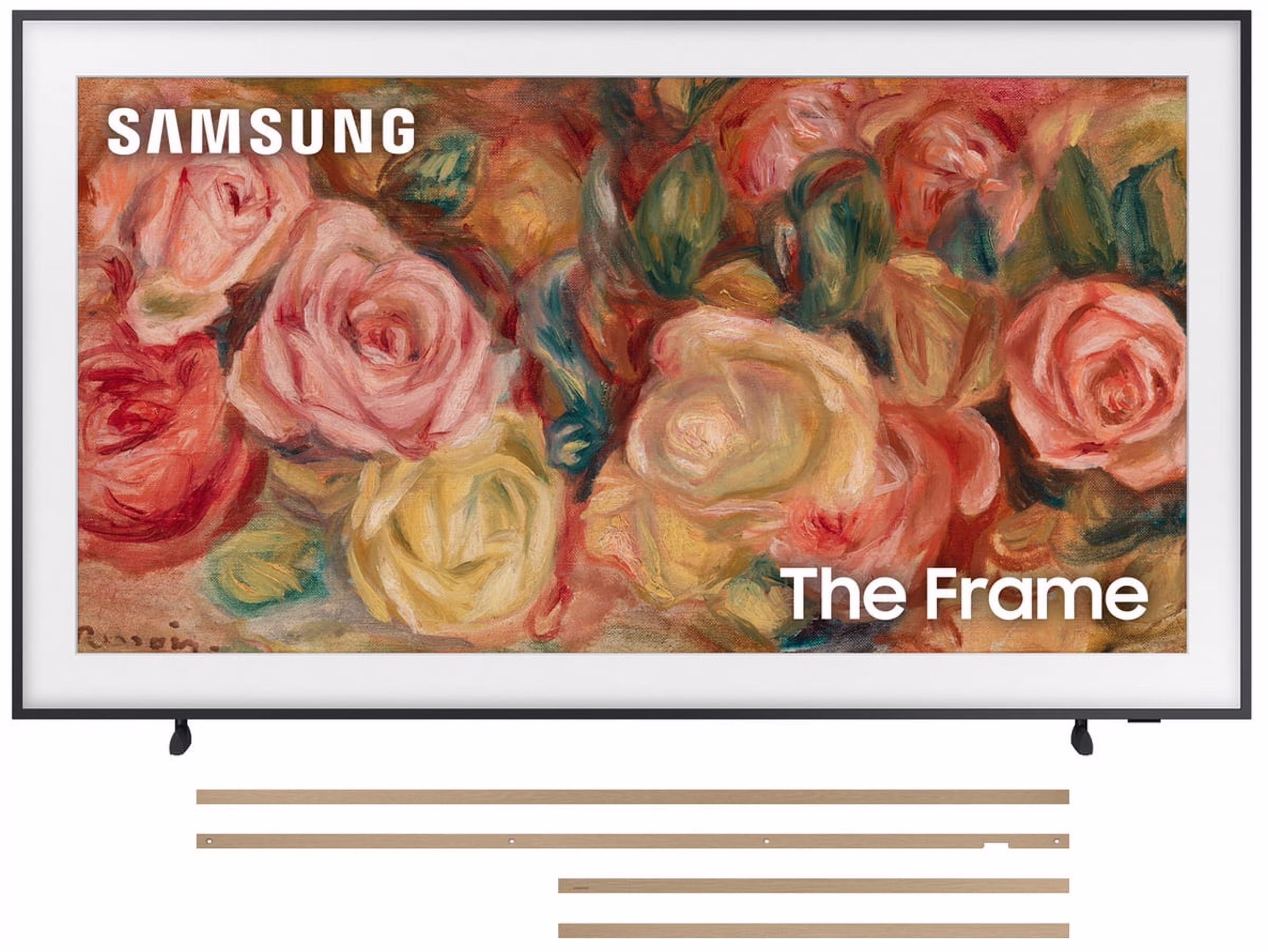 Samsung QN55LS03DAFXZA 55 Inch The Frame 4K Smart Quantum HDR TV with a Samsung VG-SCFA55TKB 55 Inch The Frame Customizable Bezel - Modern Teak (2024)