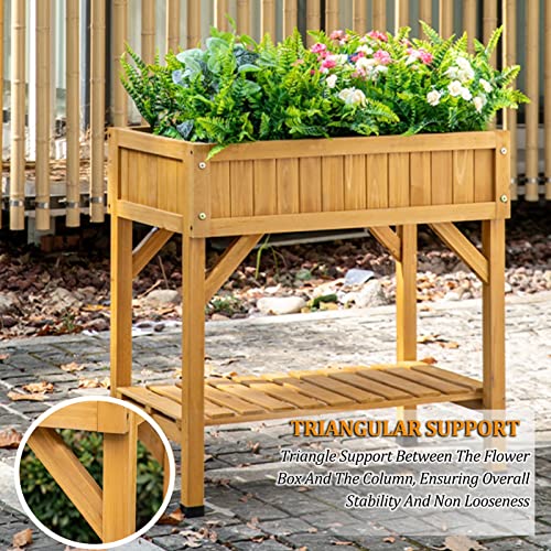 Potting Bench Tables Outdoor, Garden Patio Workstation, with Spacious Storage Shelf/Solid Wooden Construction, for Backyard Patio Balcony (Gray 80x50x80cm)
