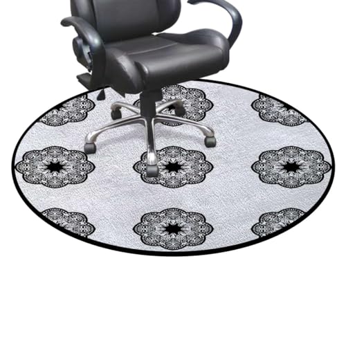 Multi Office Chair Mat Hardwood Floor Computer Desk Mat Anti-Slip Gaming Chair Mat Round Floor Mat Durable Floor Protector Vertical Striped with Various Star Figures Diameter 47.2 in