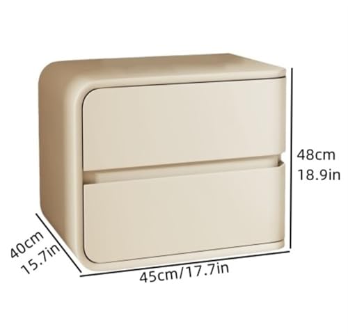 Minimalist Bedside Table Bedside Furniture, Nightstand with Microfibre Leather Wrap, Luxury Night Stand with 2 Drawer 17.7x15.7x18.9inch (Color : Pink white, Size : Right)