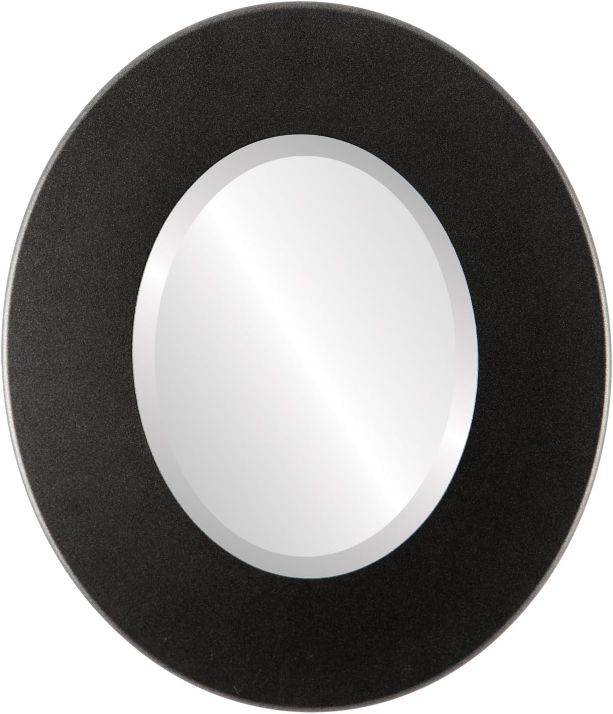 Oval Beveled Wall Mirror for Home Decor - Boulevard Style - Black Silver - 30x36 Outside Dimensions