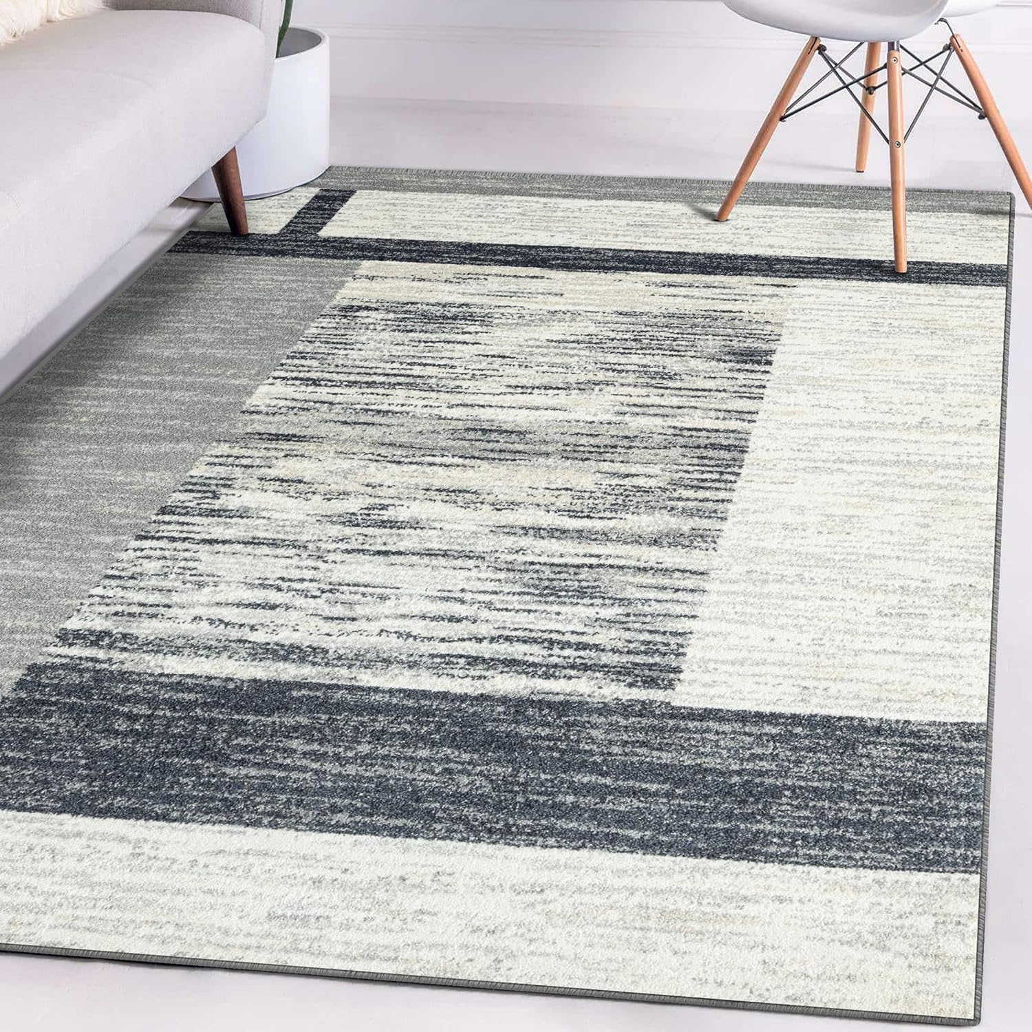 LUXE WEAVERS Daphnes Collection 2753 Grey 6x9 Modern Geometric Area Rug