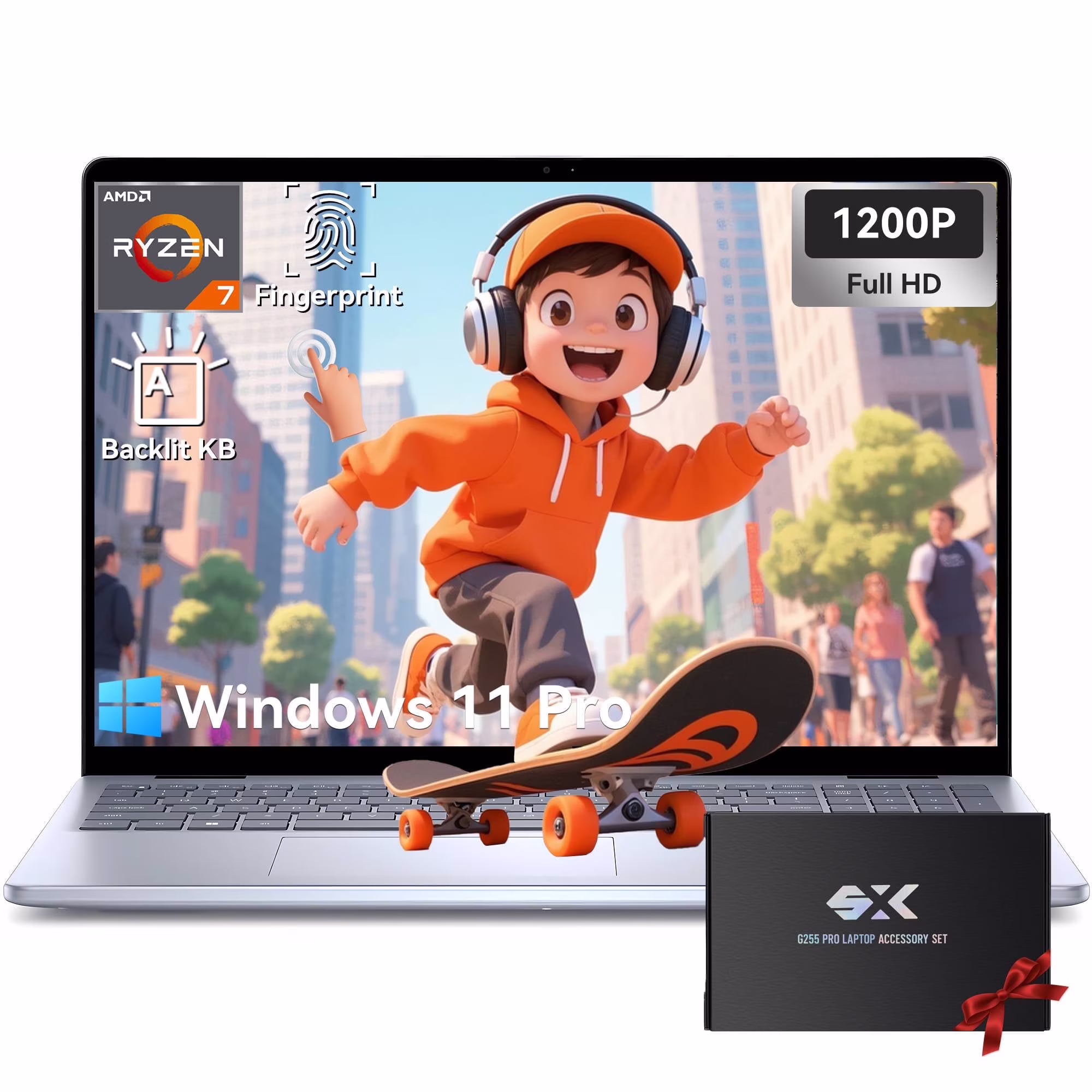 Dell Inspiron Touchscreen Laptop - 16" FHD+ Display • AMD Ryzen 7 8840U • 64GB DDR5 • 2TB SSD • Backlit KB • Fingerprint Reader • Windows 11 Pro • w/Accessories