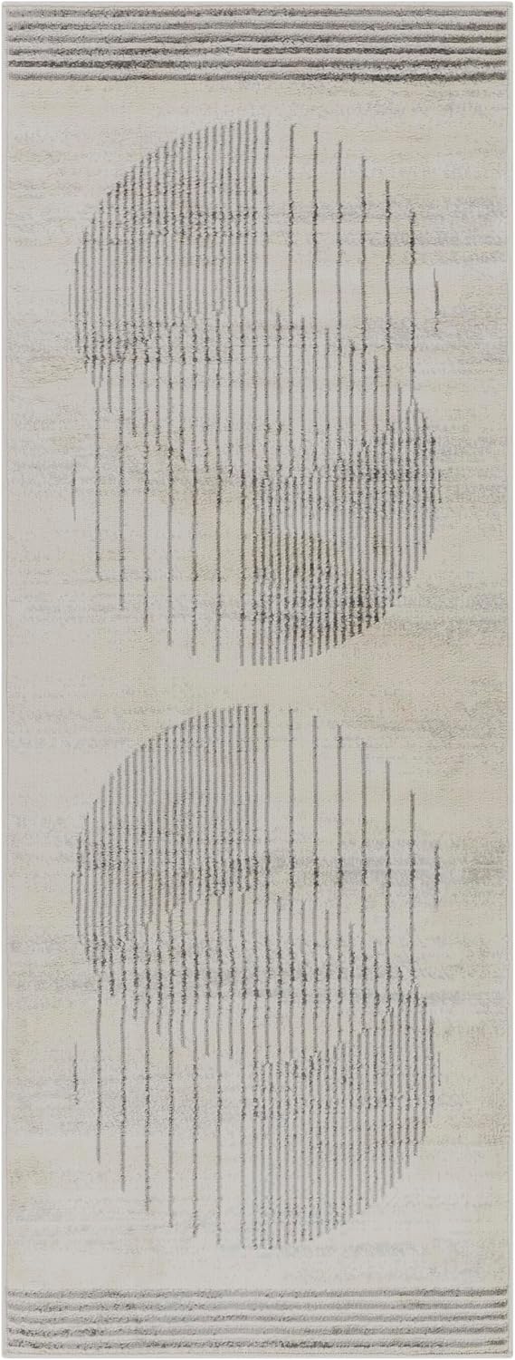 Mark&Day Area Rugs, 3x10 Lakin Modern Gray Runner Area Rug, Grey Beige Yellow Carpet for Hallway, Kitchen, Bedroom or Living Room (2'7