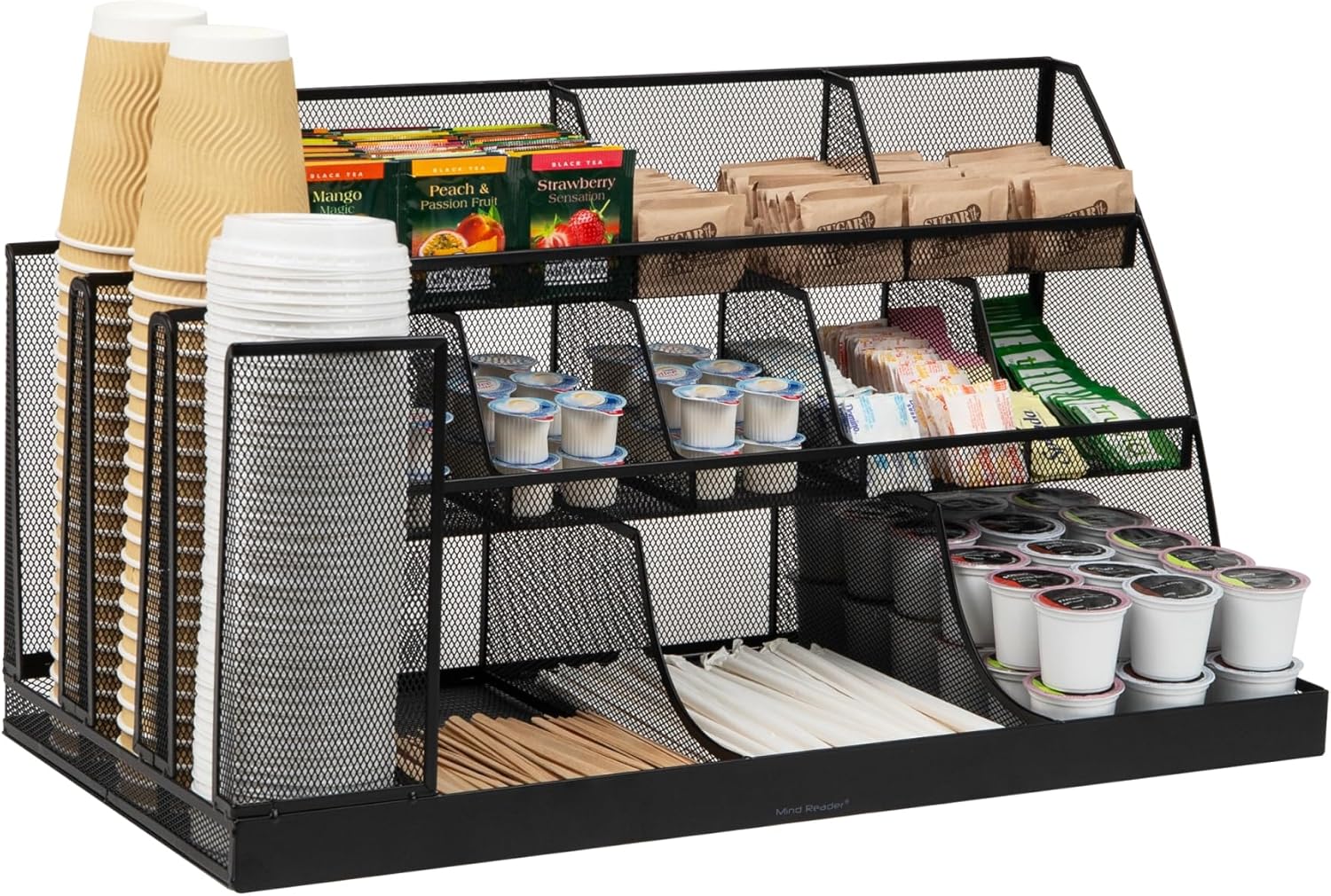 Mind Reader 14 Compartment Condiment organizer, Black