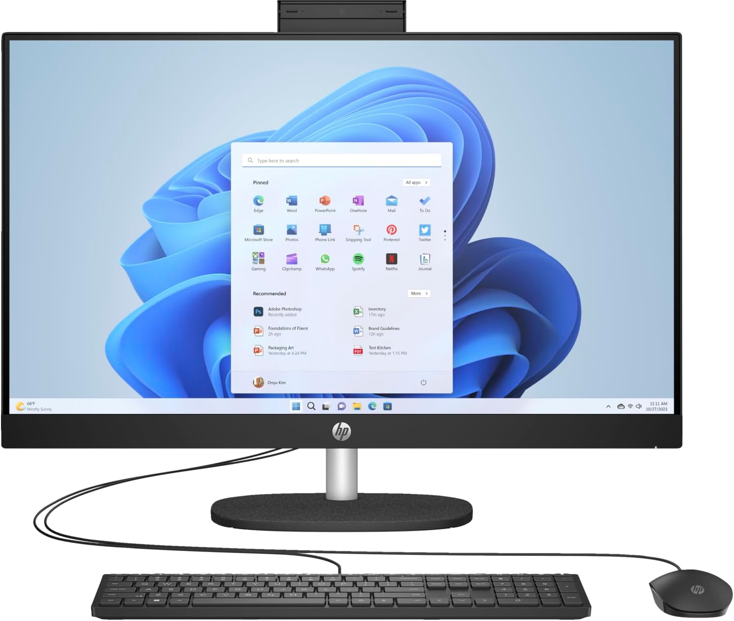 HP 27-inch All-in-One Desktop with Intel Core i7 Processor, 64GB RAM, 8TB SSD, Windows 11 Pro - Personal Computer