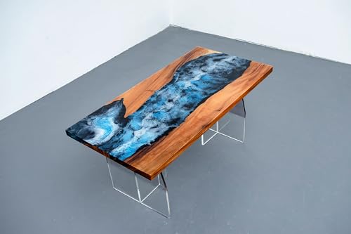 Unique Attractive Navy Blue Ocean Deep Turbulent Flow Epoxy Dining Table Resin Table Coastal Table Dining Table Coffee Table Side/End Table Patio Table Home Décor (30