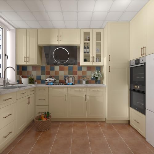 ROOMTEC Wood Wall-Mounted Cabinet,Bathroom Medicine Cabinet with Adjustable Shelves and 2 Soft-Close Doors,Laundry Storage Cabinet for Bathroom,Kitchen,Living Room 12