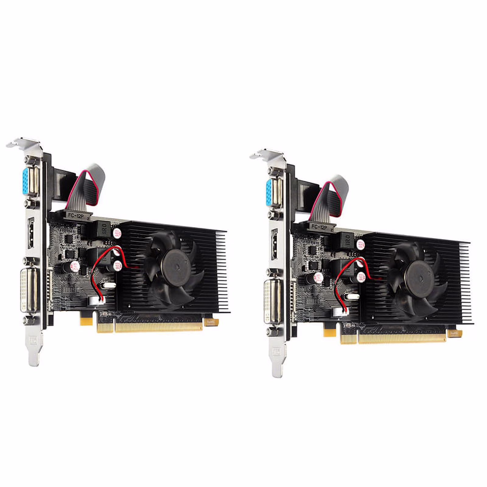 NEW 2X HD7450 Graphics Card 64Bit 2GB GDDR3 PCI-E 2.0 X16 -Compatible VGA DVI-I Video for AMD Radeon HD 7450 2G