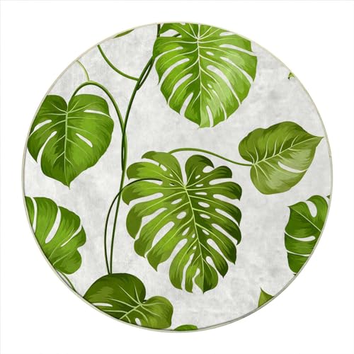 Round Rug 5 FT Fashion Office Chair Mat Boho Floor Protectors for Chairs Non Slip Computer Desk Mat for Gaming-Rolling Chairs