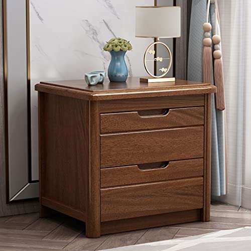 Bed Side Table Chinese Style Wooden Bedside Cabinet Storage Cabinet Living Room Bedroom Bedside Shelf Small Cabinet 2 Drawers Night Stand